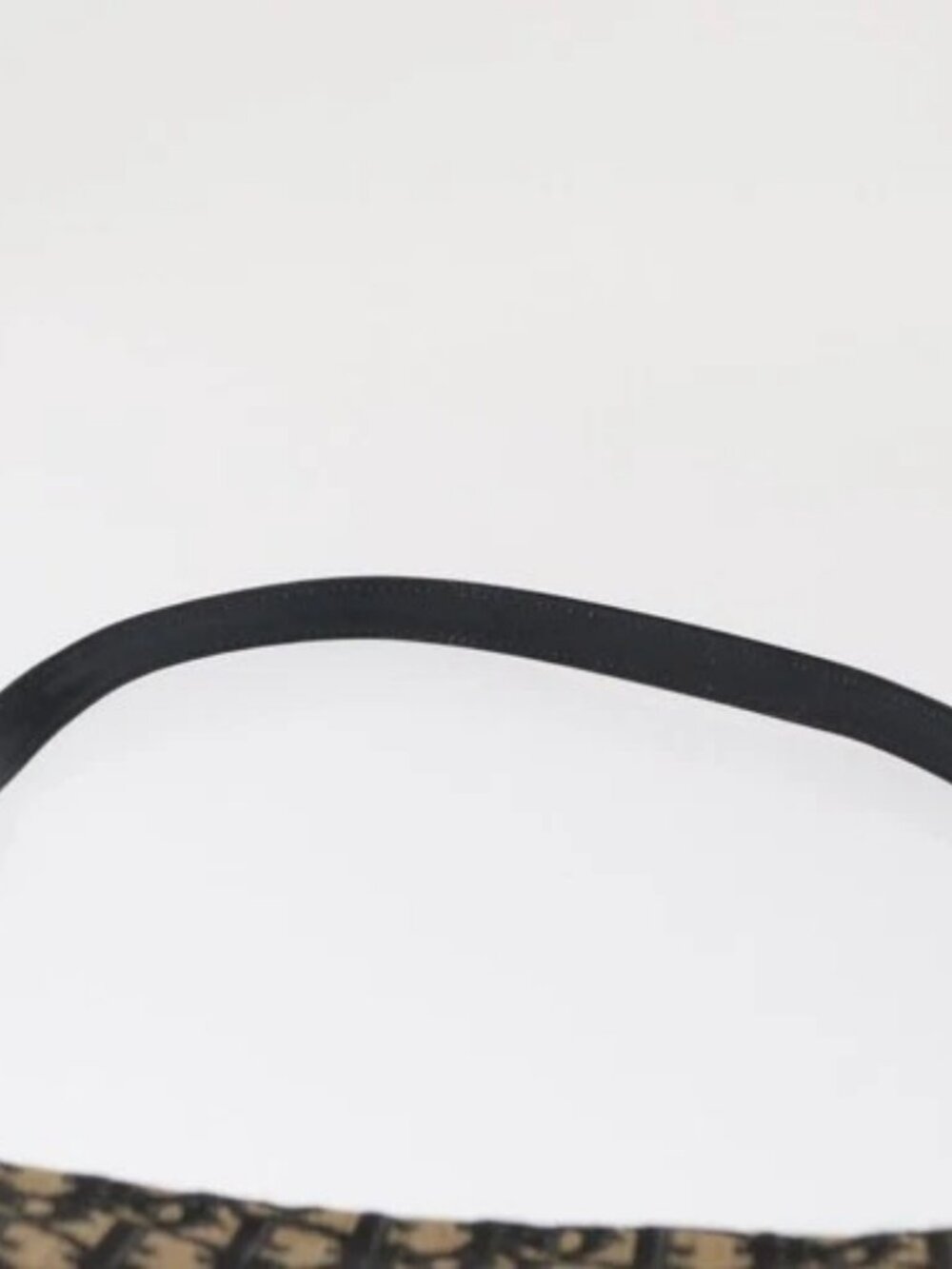 Christian Dior Trotter Canvas Shoulder Bag Navy Gold Auth BA10087 - Picture 7 of 16